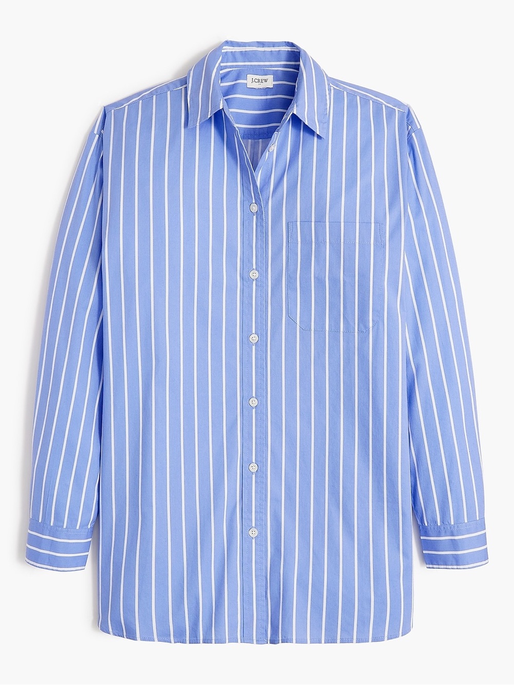 J. Crew Blue and White Vertical Stripe Button-Up Shirt